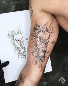 tatuagem de leao masculina