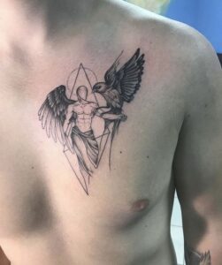 tatuagem de anjo no peito