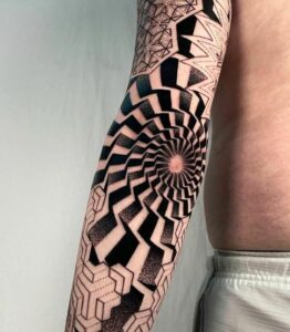 tatuagem com ilusão de ótica