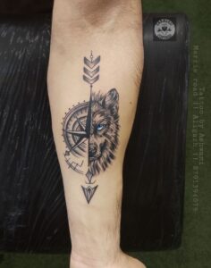 ideias de tatuagem de lobo no antebraço