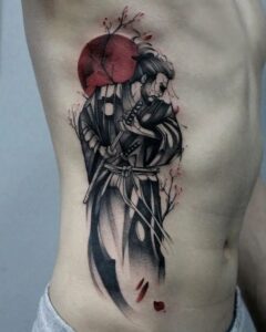 tatuagem oriental masculina samurai