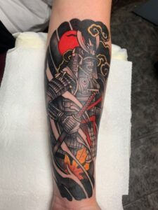 tatuagem de samurai oriental